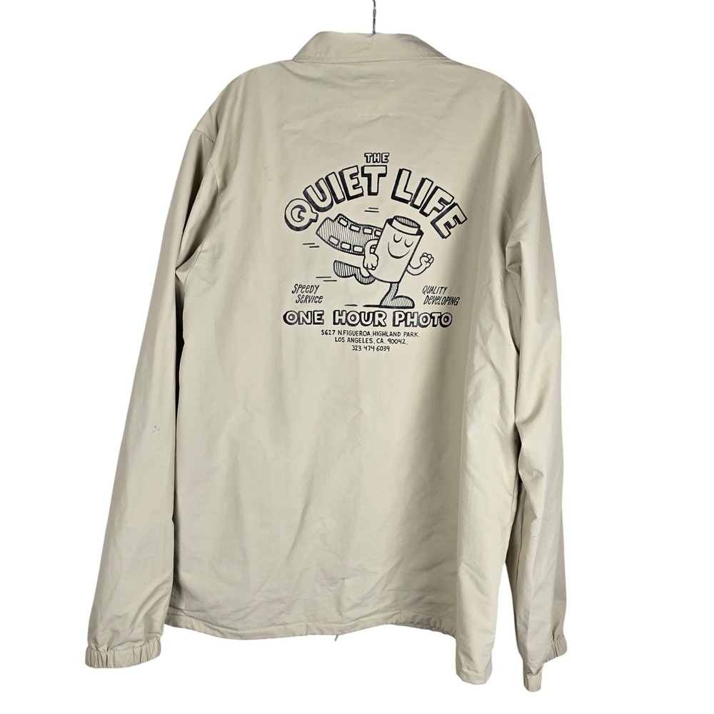 The Quiet Life One Hour Photo Coaches Jacket XL Tan Streetwear Film Photography